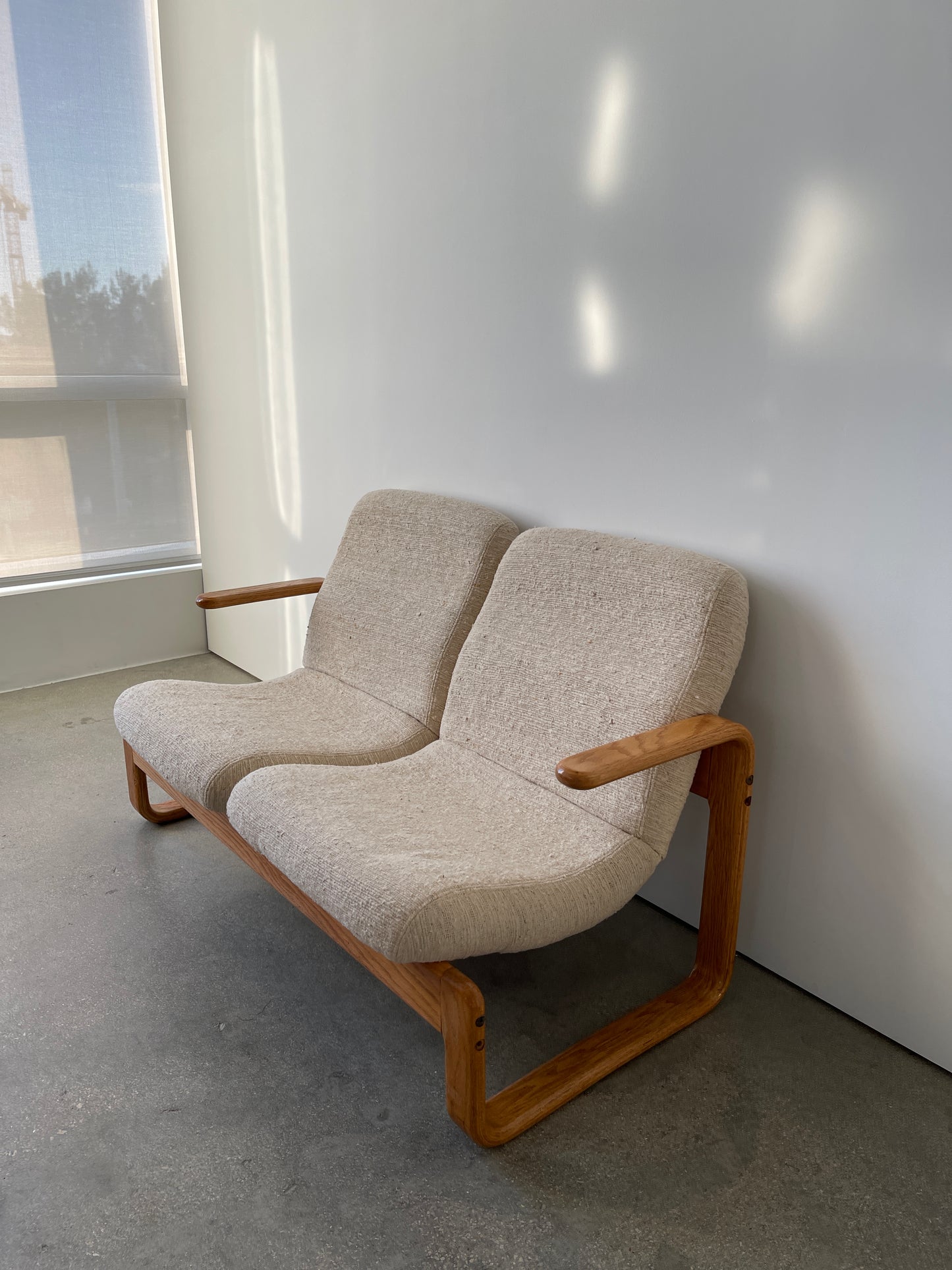 VINTAGE OAK BENTWOOD 2 SEATER