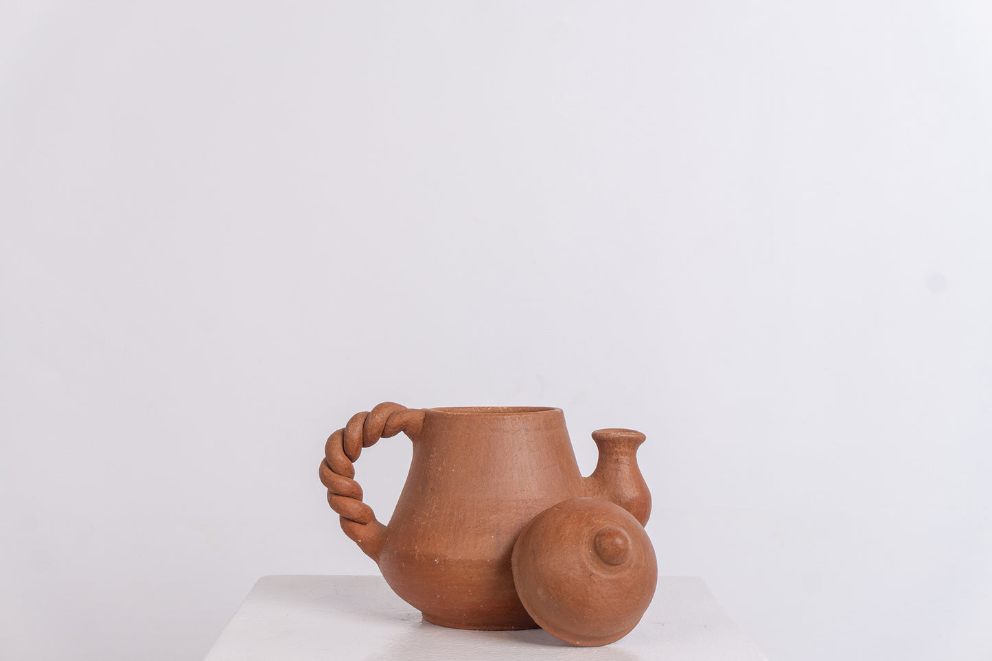 Oxacana Clay Pitcher with Twisted Handle