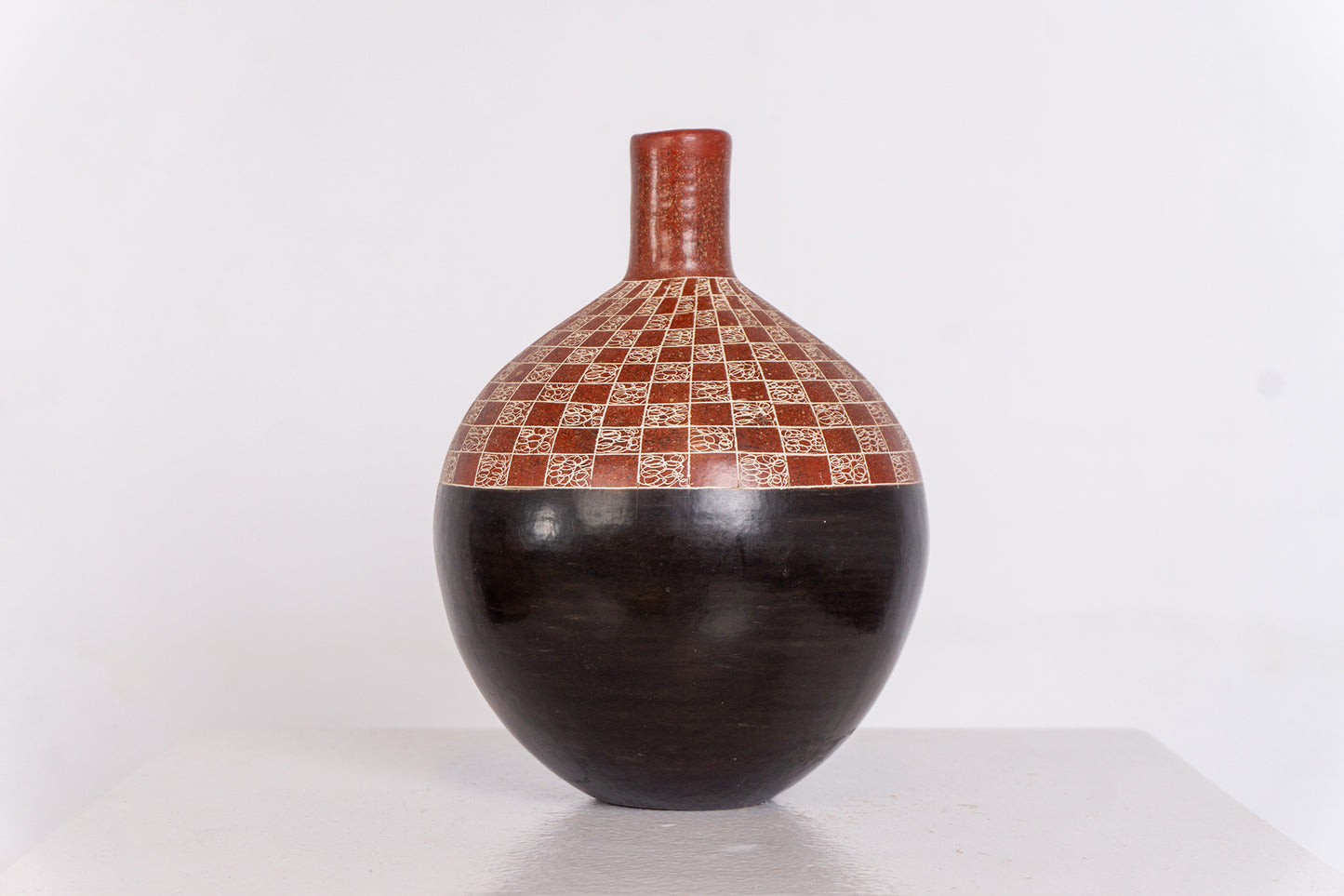 Artisan-Made Checkered Vase