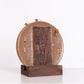 Vintage Disc Candle on Wooden Base