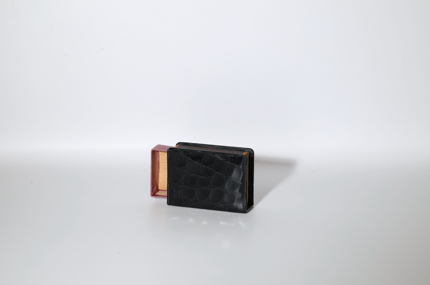 Black Leather Matchbox Case