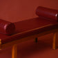 Oxblood Leather Church Pew Daybed