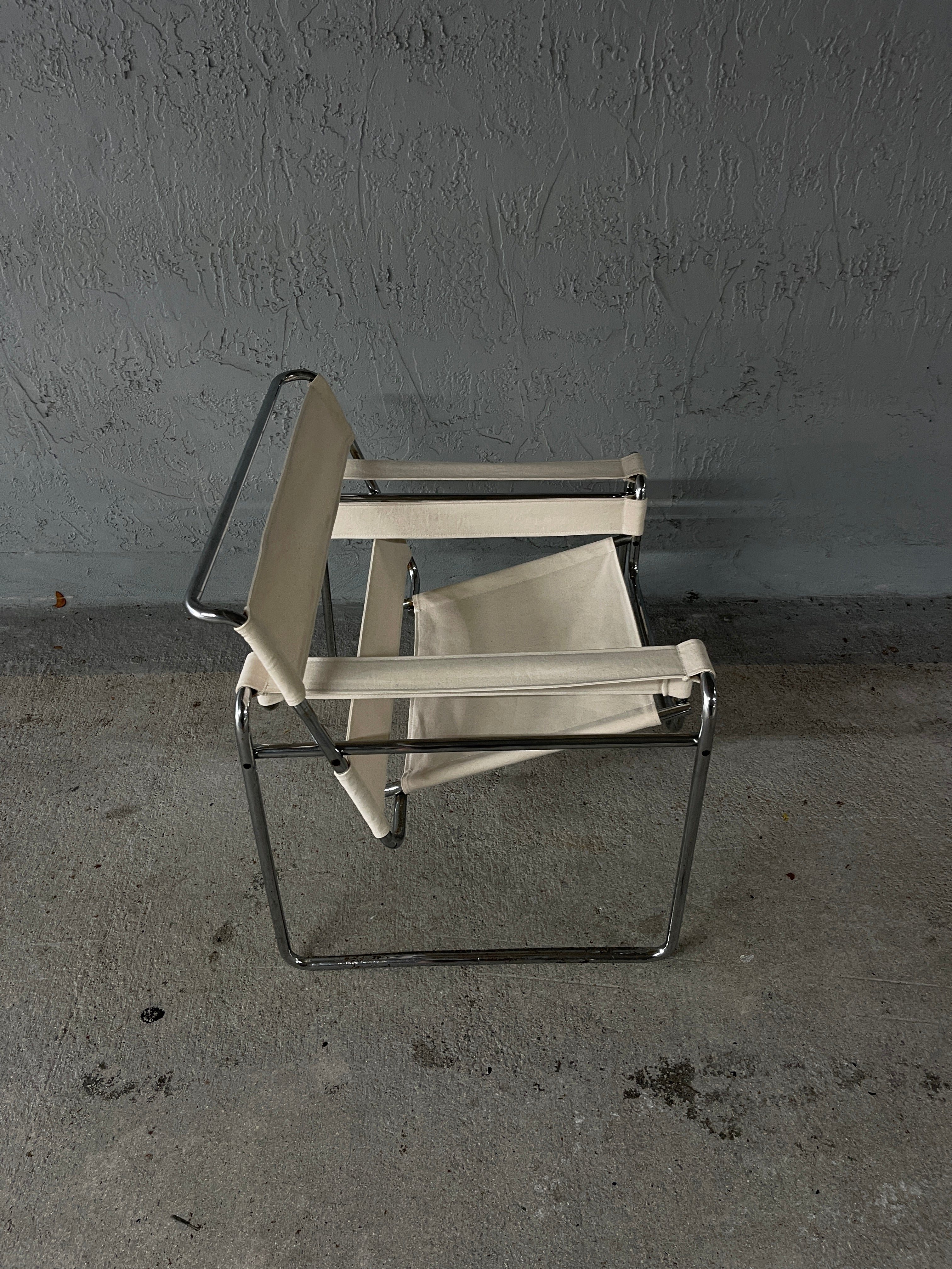 1960s VINTAGE CANVAS WASSILY B3 CHAIR BY MARCEL BREUER CC